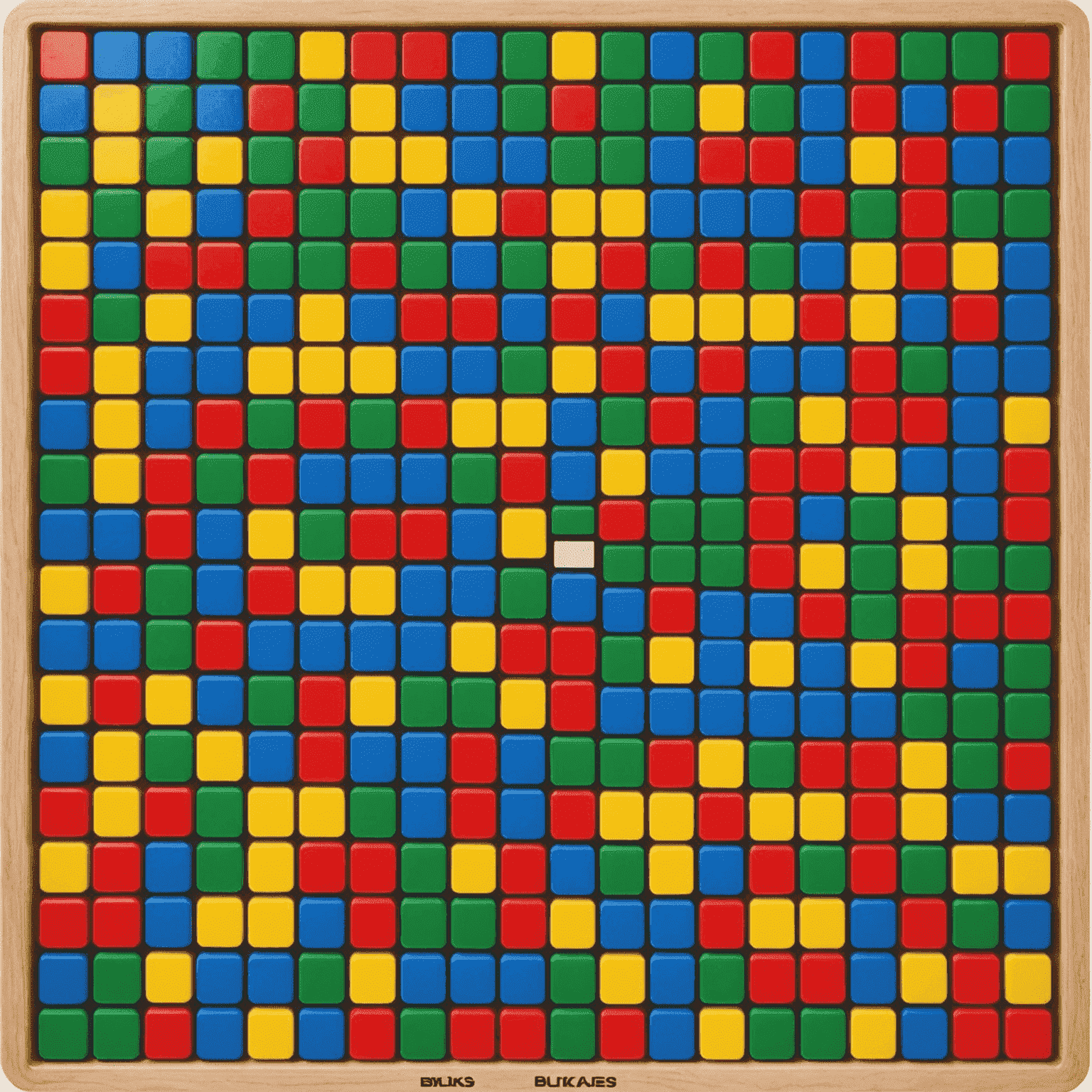 The Blokus game board with colorful plastic pieces arranged in intricate patterns.